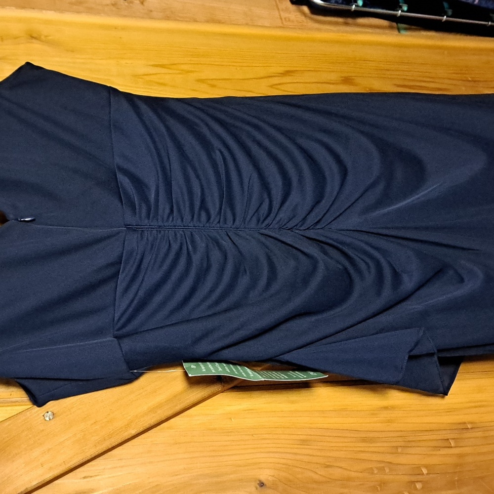 DJ-JAZ 14 party dress, prom, christmas.  Navy ptp 20 " length  39" - Picture 10 of 12